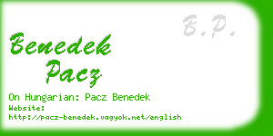 benedek pacz business card